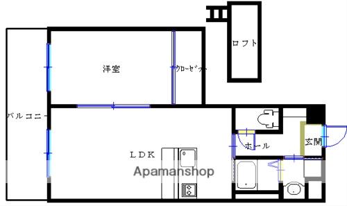 プラノ長田町(1LDK/3階)の間取り写真