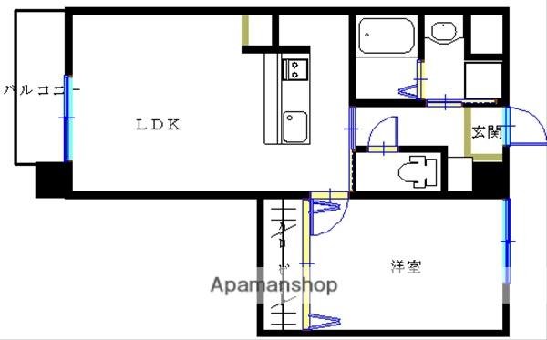 キャトルフィーユ(1LDK/1階)の間取り写真