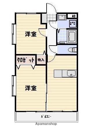 P&Cサンロード(2DK/1階)の間取り写真