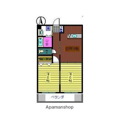 レジデンス玉里(2DK/3階)の間取り写真