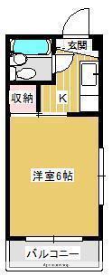 OKマンション(1K/2階)の間取り写真