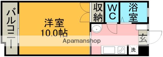 コーポリバーサイド(1K/1階)の間取り写真