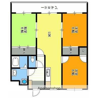 サンパティオ(3LDK/5階)の間取り写真