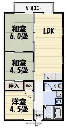 コーポラス本村(3DK/2階)の間取り写真