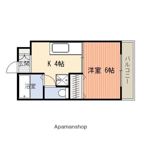 RBハイツ1(1K/4階)の間取り写真