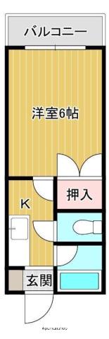 エントピア荒田Ⅲ(1K/3階)の間取り写真