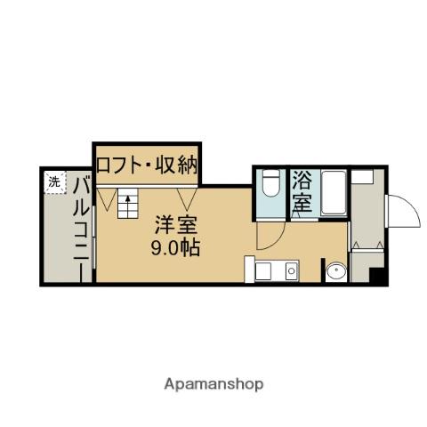 第2津曲コーポ(ワンルーム/6階)の間取り写真