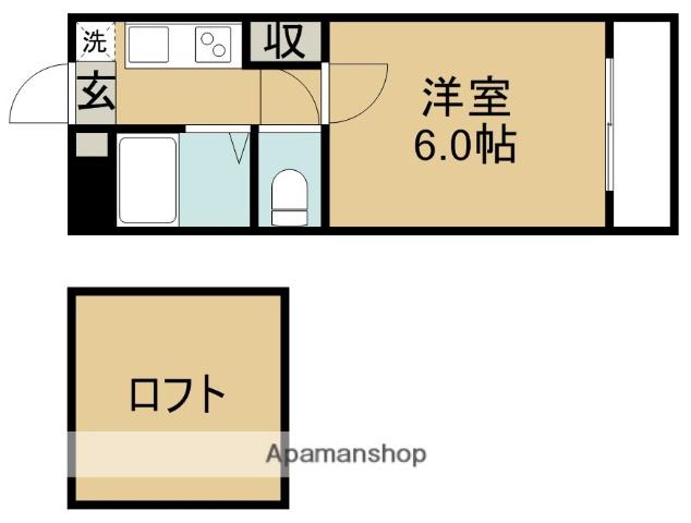 アップルハウス田上(1K/2階)の間取り写真