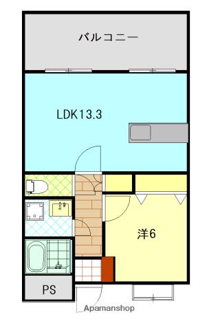 サンピーノ祗園之洲(1LDK/3階)の間取り写真