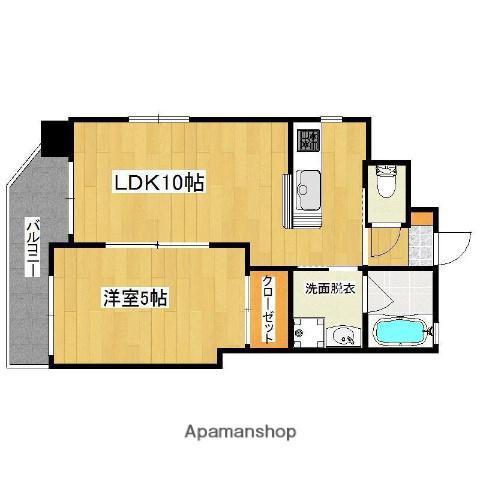 アルシオネ荒田(1LDK/4階)の間取り写真