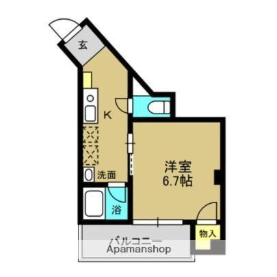 OKビル(1K/4階)の間取り写真