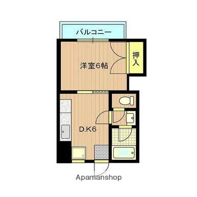 第二富士ビル(1DK/3階)の間取り写真