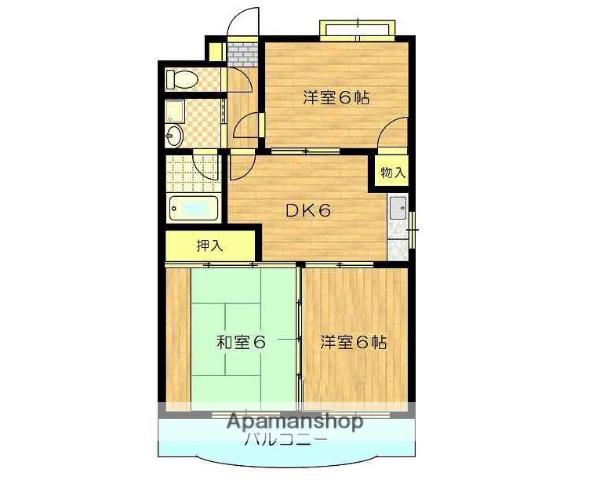 プレステージフジ鹿児島参番館(3DK/4階)の間取り写真