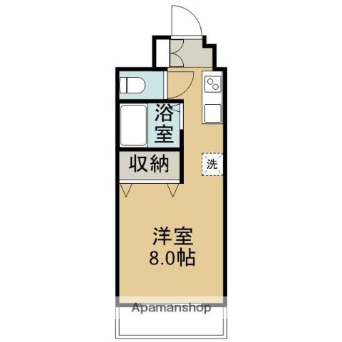 交通局スカイマンション(ワンルーム/6階)の間取り写真