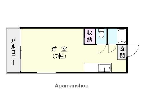 宇宿リバ-ハイツ(ワンルーム/3階)の間取り写真