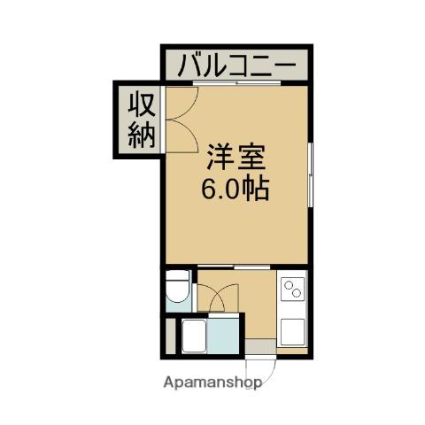 アパートメント草牟田(1K/1階)の間取り写真