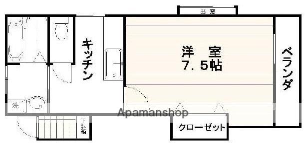 ハイツ21(1K/1階)の間取り写真