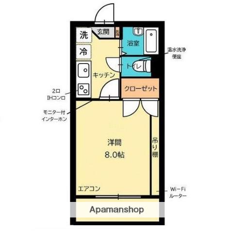 第15富山ビル(1K/5階)の間取り写真