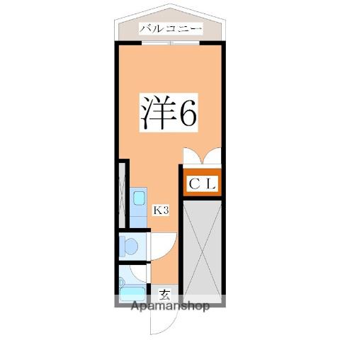 パルム鴨池(1K/5階)の間取り写真