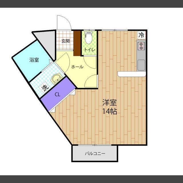グリーンヨネやⅠ(ワンルーム/2階)の間取り写真