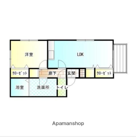 メゾンエスぺランサ(1LDK/1階)の間取り写真