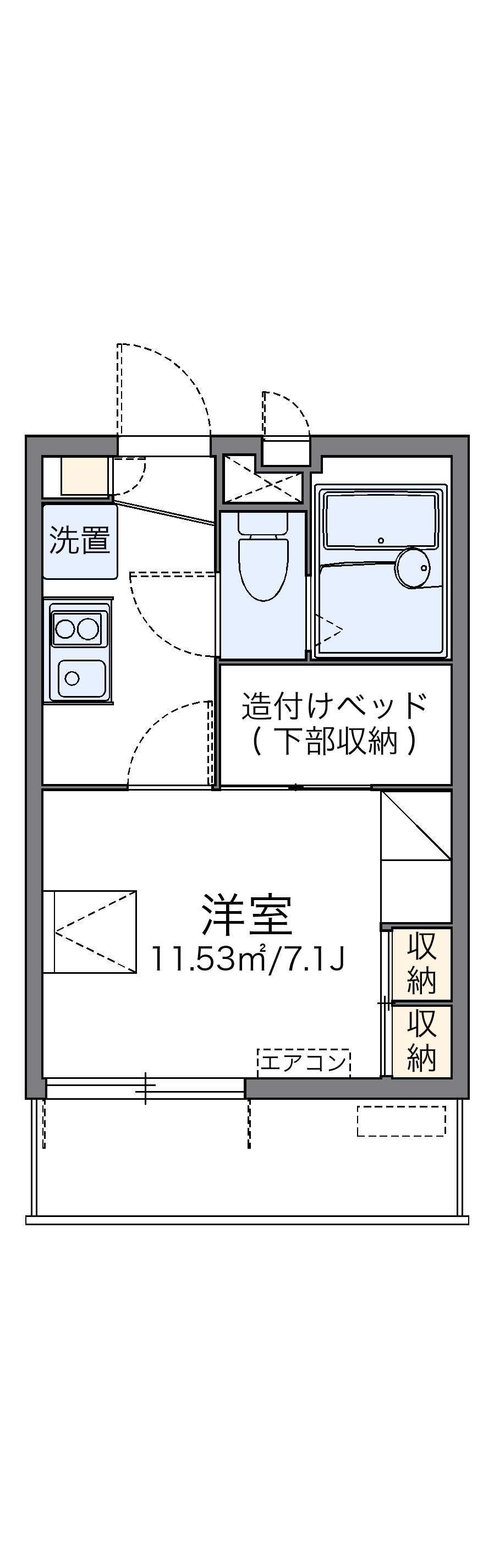 レオパレスやもと(1K/1階)の間取り写真