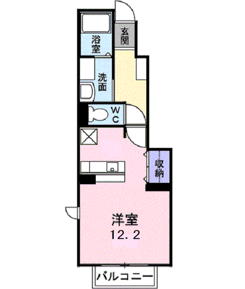 シェトワ(ワンルーム/1階)の間取り写真