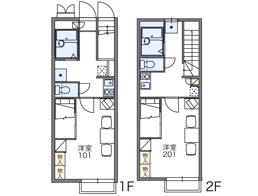 レオパレスドミール宮内(1K/2階)の間取り写真