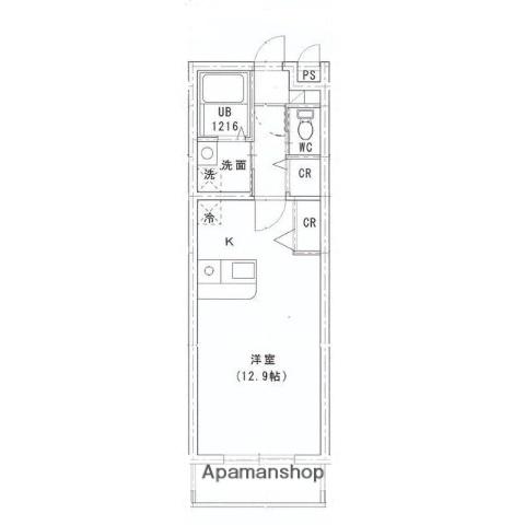 指宿枕崎線 南鹿児島駅 徒歩5分 4階建 築22年(ワンルーム/1階)の間取り写真