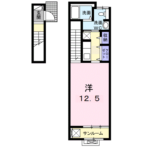 イーストAVENUE(ワンルーム/2階)の間取り写真