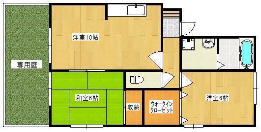 モンリベルテ(2LDK/1階)の間取り写真