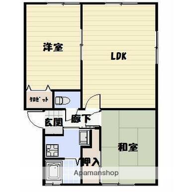 ソレジオ本村(2LDK/2階)の間取り写真
