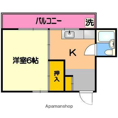 新町ビル(1K/4階)の間取り写真