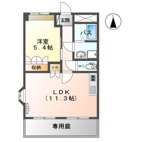 フローリスト サヤカ(1LDK/1階)の間取り写真