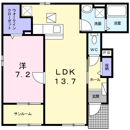 HOUSE・8(1LDK/1階)の間取り写真