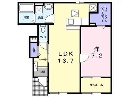 HOUSE・8(1LDK/1階)の間取り写真