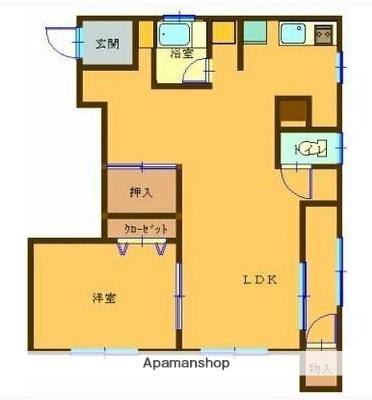 ファミールM(1LDK/4階)の間取り写真