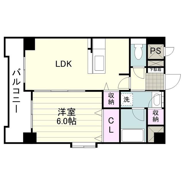 マンション大和武之橋(1LDK/7階)の間取り写真