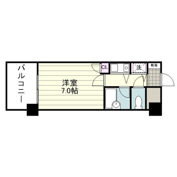 トーカンキャステール鹿児島駅前(1K/10階)の間取り写真