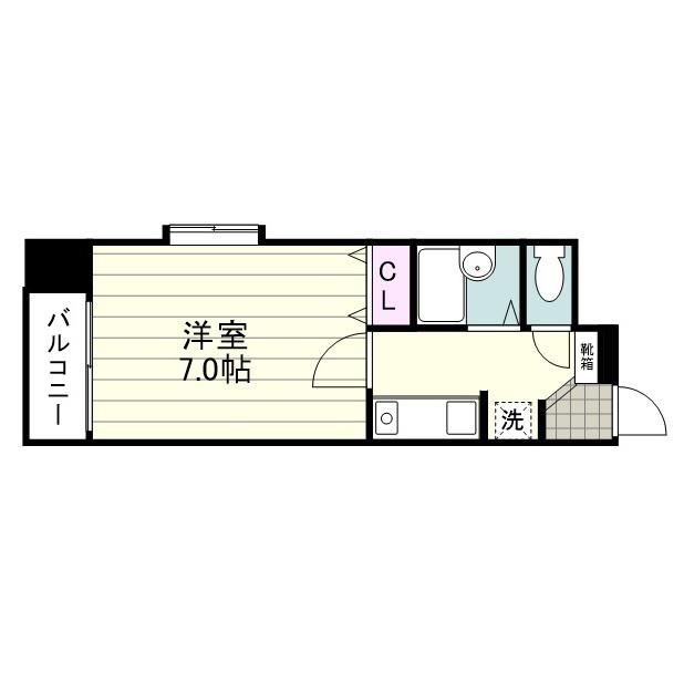 トーカンキャステール鹿児島駅前(1K/11階)の間取り写真