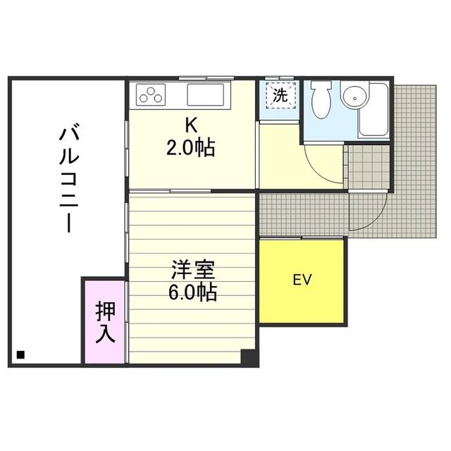 ちひろビル(1K/5階)の間取り写真
