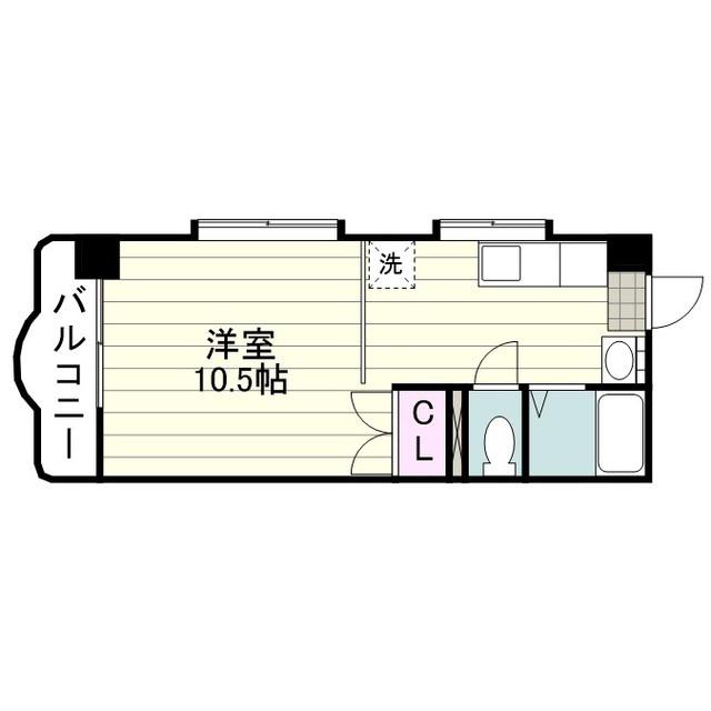 アーバンハイツ荒田(ワンルーム/4階)の間取り写真