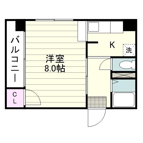アーバンハイツ荒田(1K/3階)の間取り写真