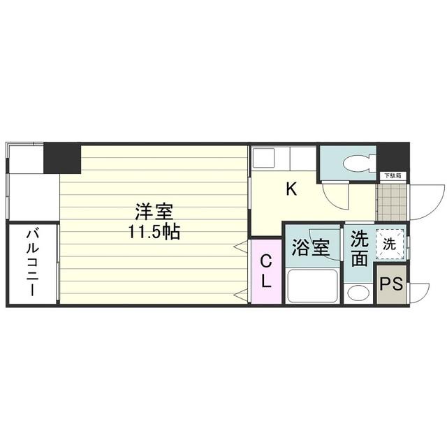 サンパティーク鴨池(1K/4階)の間取り写真