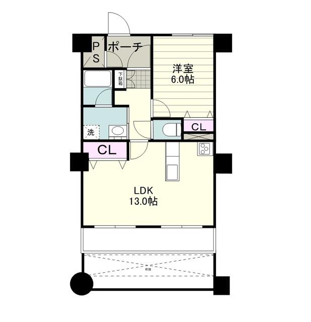 アンシャンテ・パリⅠ(1LDK/5階)の間取り写真