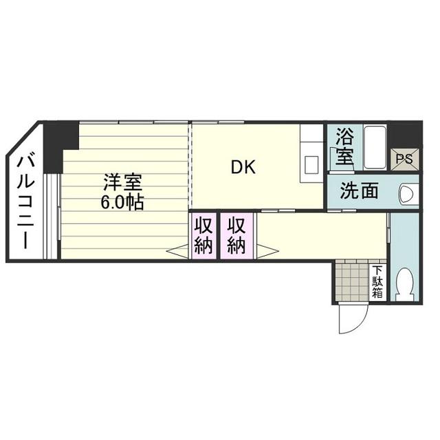 トーカンマンション平之町(1DK/2階)の間取り写真