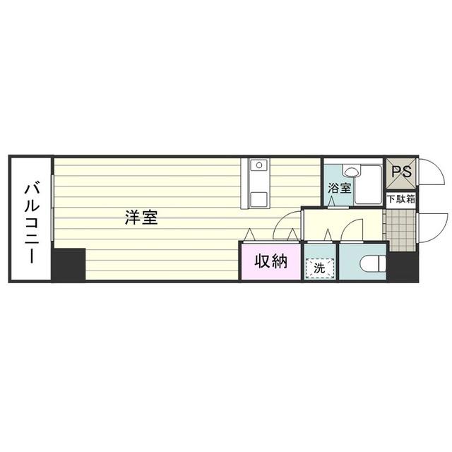 ドミール雅(ワンルーム/6階)の間取り写真
