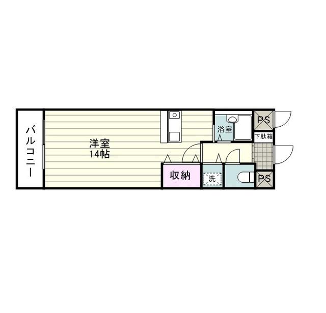 ドミール雅(ワンルーム/5階)の間取り写真