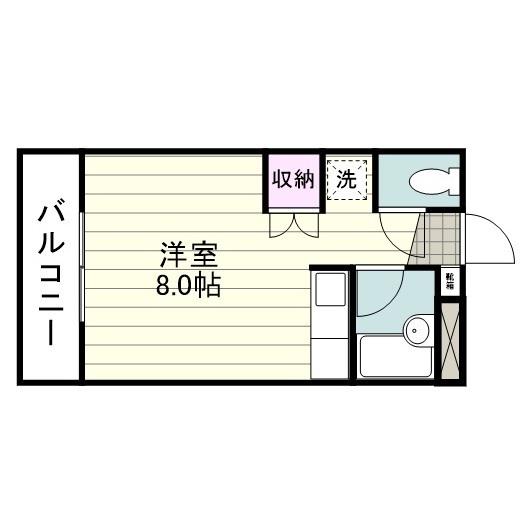 上之園フラッツ(ワンルーム/2階)の間取り写真