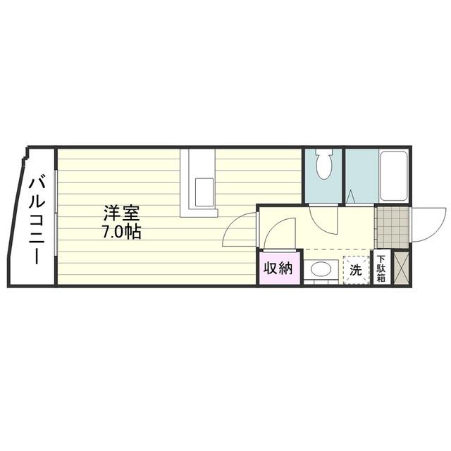 SPACE20(ワンルーム/1階)の間取り写真